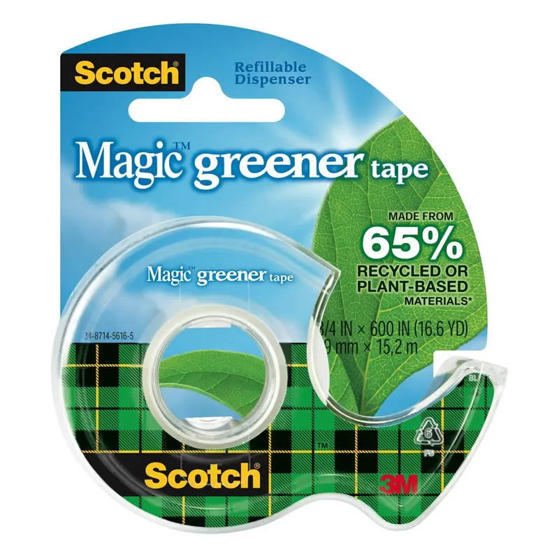 3M Scotch Magic Greener Tape – Refillable Dispenser, 3/4-Inch × 600-Inch 1