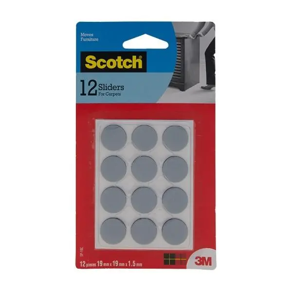 3M Scotch Slider Round Adhesive Pads – 19 Mm Diameter, 12-Piece Pack 1
