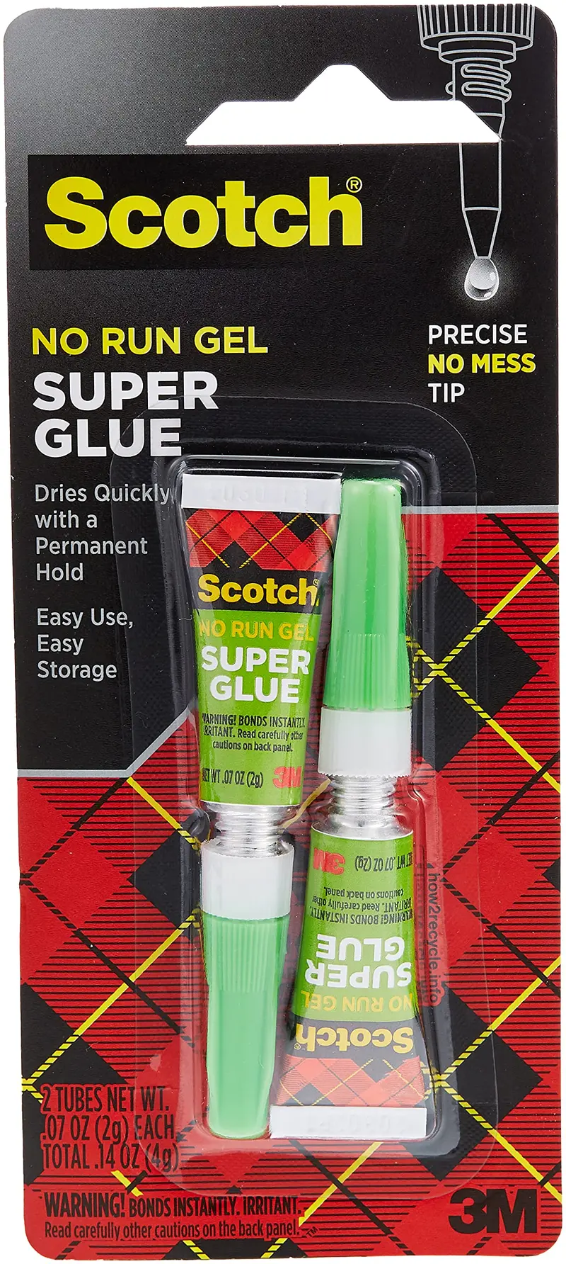 3M Scotch Super Glue Gel – 0.07 Oz, 2-Count Pack 1