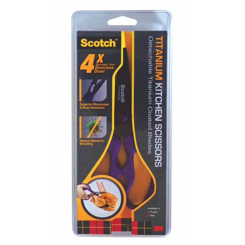 3M Scotch Titanium Detachable Kitchen Scissors – Purple Handle 1