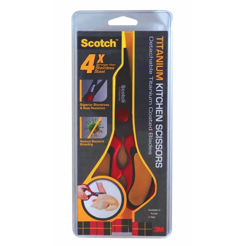 3M Scotch Titanium Detachable Kitchen Scissors – Red Handle 1