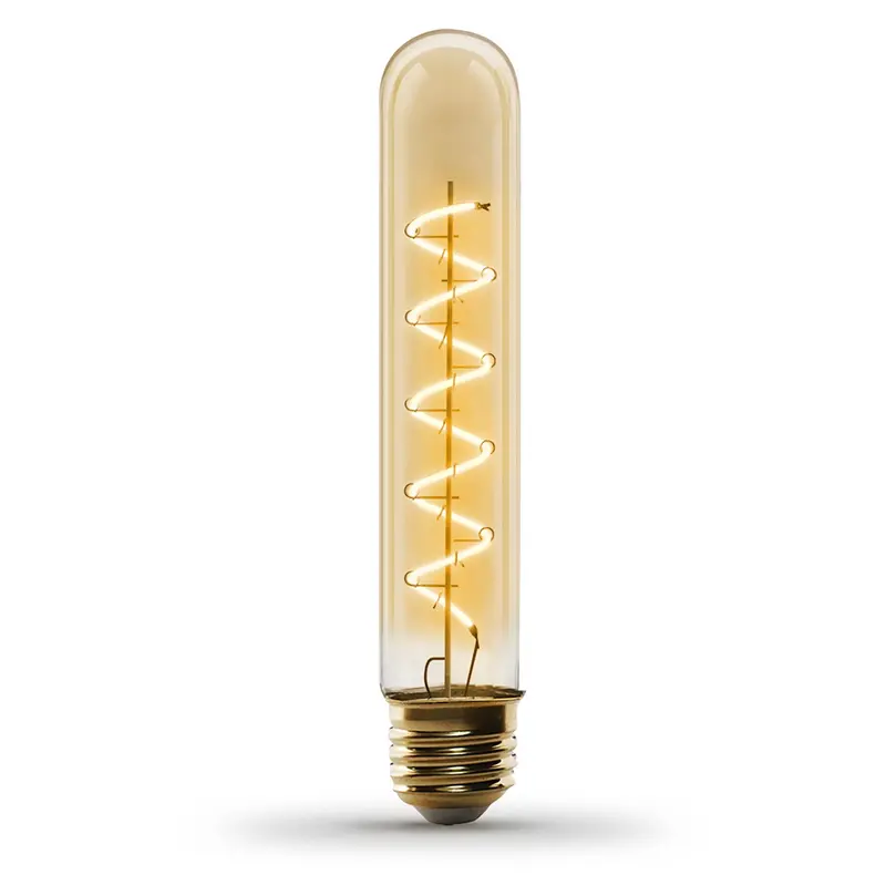 4.5W Amber Spiral Filament Led Bulb (E26 T10 Base, Dimmable, 25W Equivalent) 1
