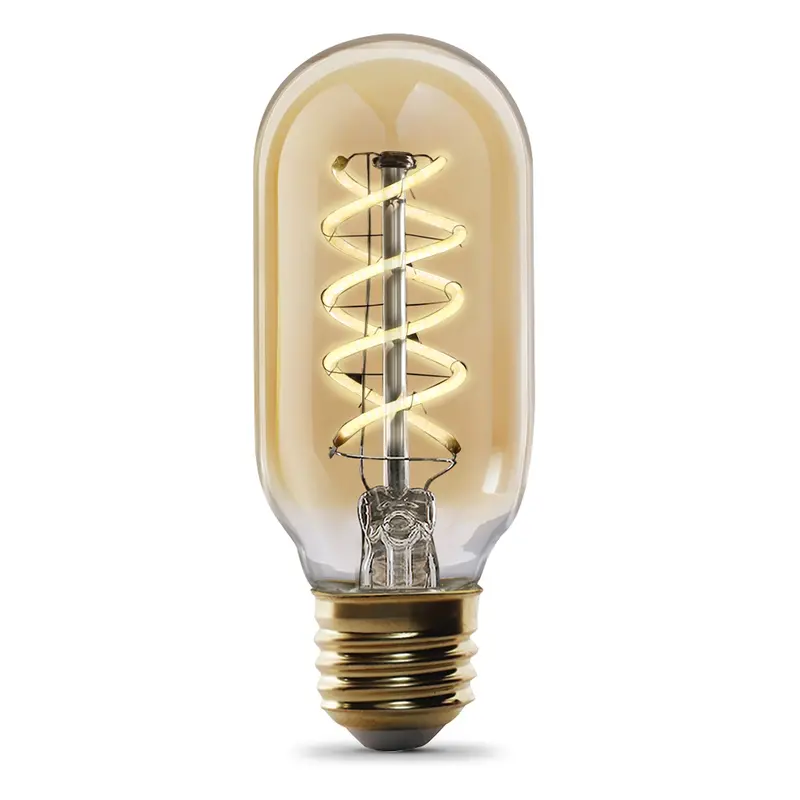 4.5W Spiral Filament Edison Led Bulb — Amber Glass, Dimmable, 40W Equivalent, E26 Base, Warm Light 1