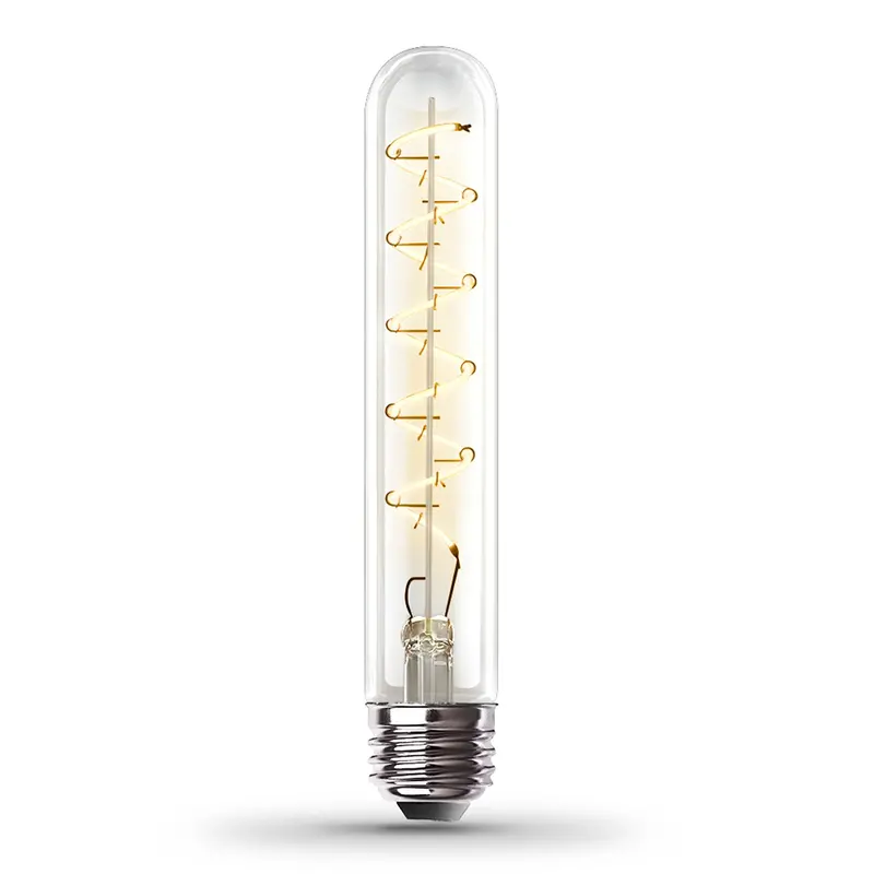 4.5W T10 Spiral Filament Led Bulb – Clear Glass Edison Style, E26 Dimmable, Bright White (40W Equivalent) 1