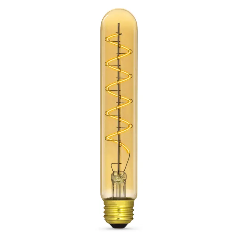 4.5W Vintage Edison Led Bulb – Amber Glass Spiral Filament, Dimmable T10 E26 Base, Soft White (Replaces 40W) 1