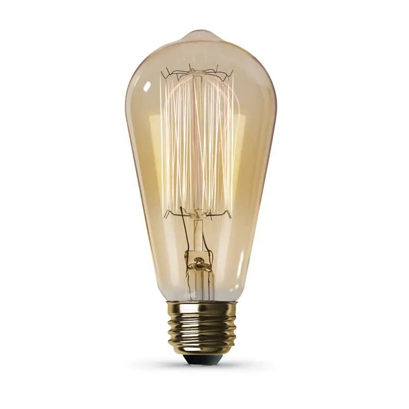 40W Amber Glass Incandescent Bulb – Warm White 2100K, Decorative Mood Lighting 1