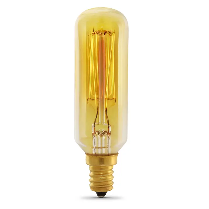 40W-Replacement T8 Vintage Edison Bulb – Amber Glass, E12 Base, Soft White, Dimmable 1