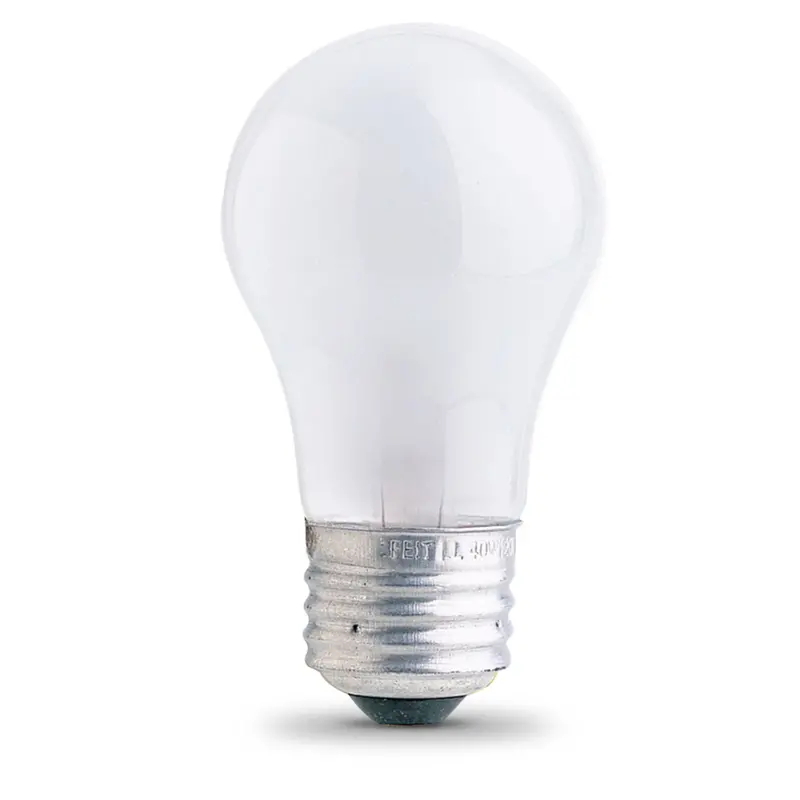 40W Soft White (2700K) A15 Appliance Bulb – E26 Base, Frosted Finish 1