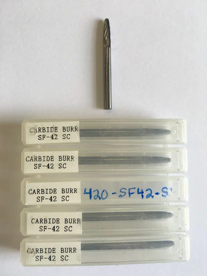 420-Sf42-S 1/8" Solid Carbide Bur – Straight Flute, Crb-Compatible 1