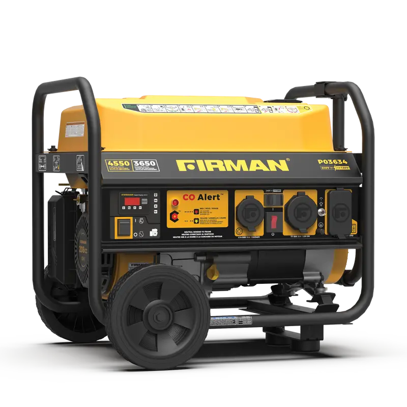 4550W Gas Portable Generator — Recoil Start, 120/240V & Co Safety 1