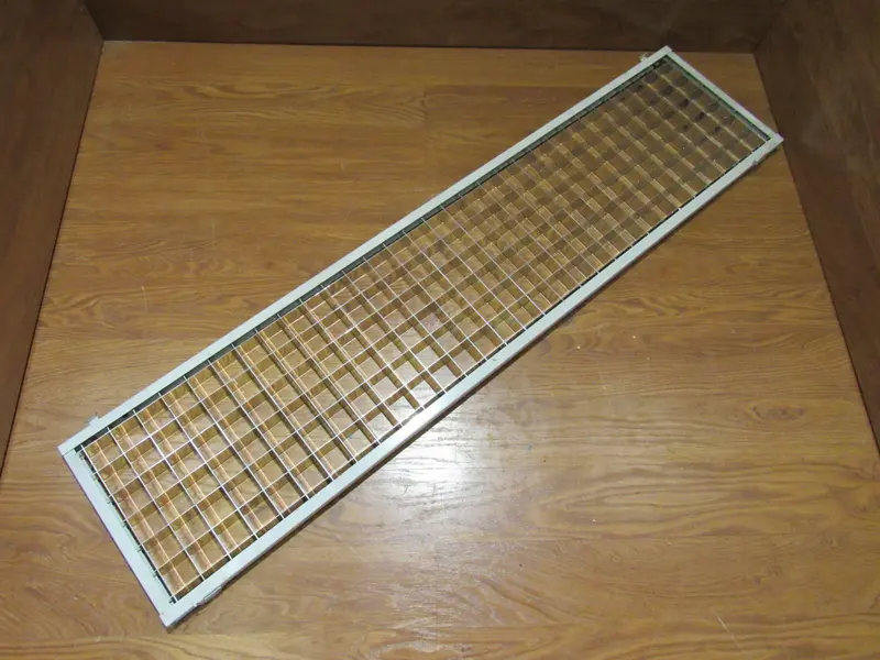 48" Commercial Fluorescent Light – Parabolic Louver, Sleek Silver Housing – Used 1