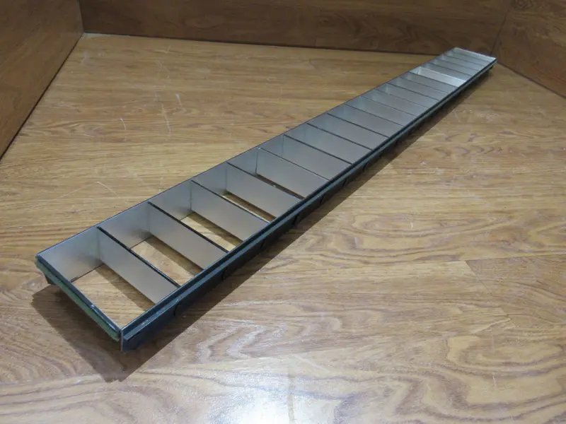 48-Inch Black-And-Silver Parabolic Louver Fluorescent Ceiling Light Fixture – Commercial, Used 1