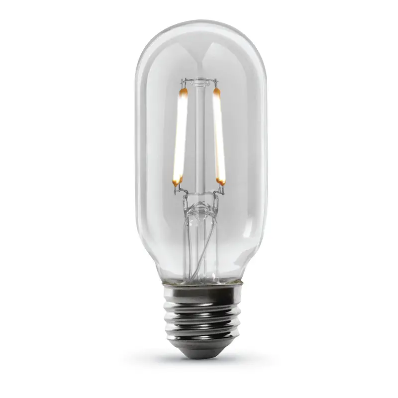 4W T14 Edison Led Bulb – Clear Glass Straight Filament, Soft White 2700K, Dimmable E26 1