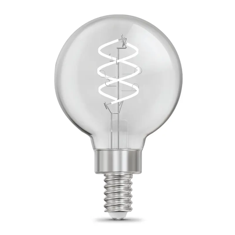 5.2W G16.5 Spiral Filament Led Bulb, Daylight 5000K, E12 Candelabra Base, 2-Pack 1
