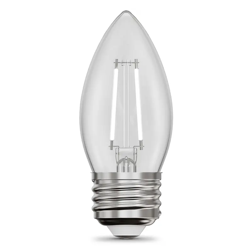 5.5W B10 Torpedo Tip Led Filament Bulb, 2700K Soft White, E26 Base – 2-Pack 1