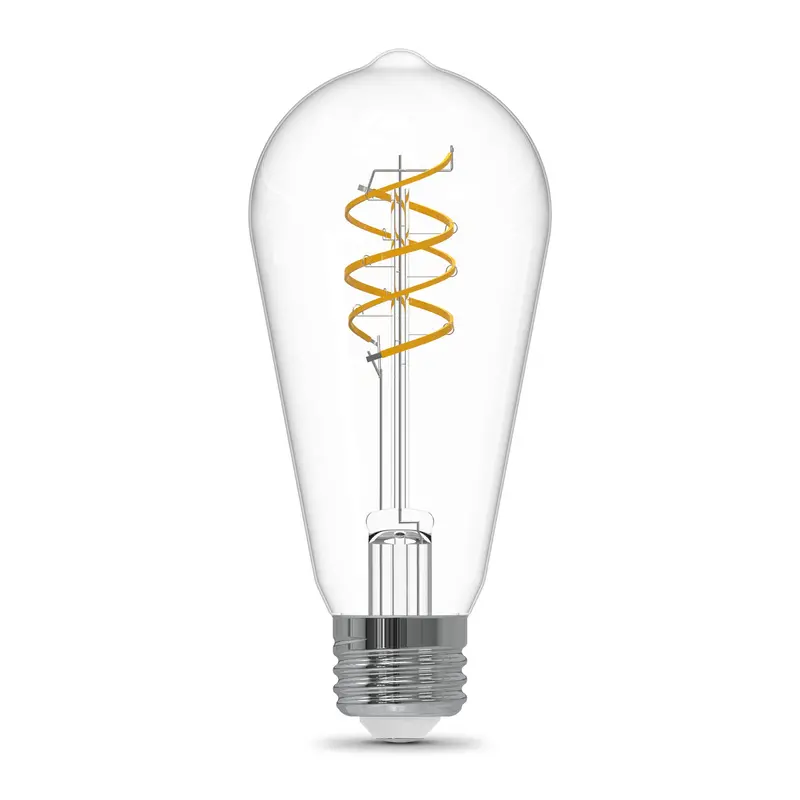 5.5W Dimmable St19 Spiral Filament Led Bulb – Clear Glass, 5000K Daylight, E26 Base (2-Pack) 1