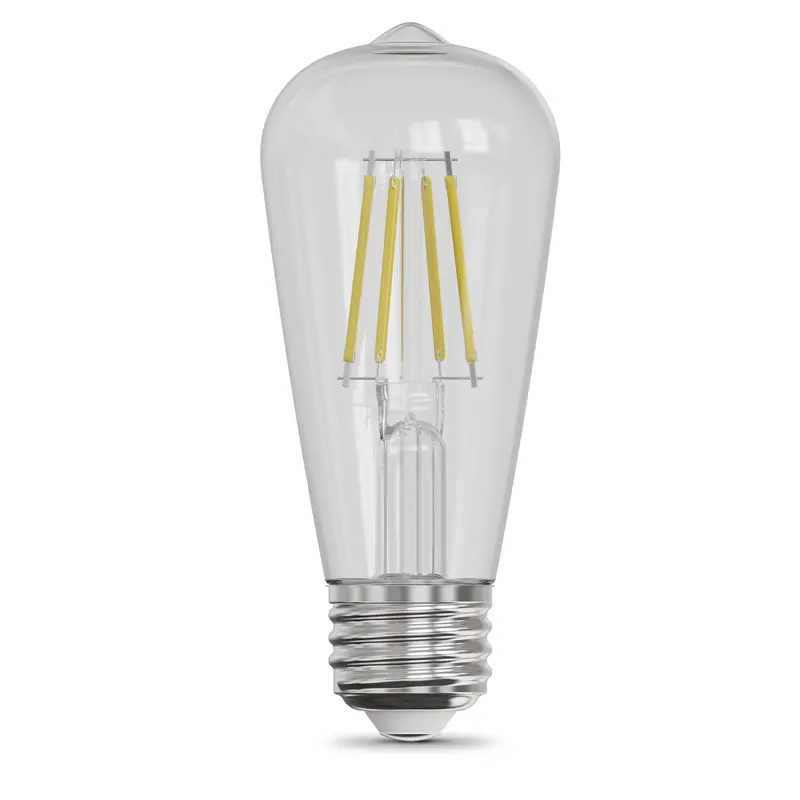 5.5W St15 Edison Led Bulb – Clear Glass Straight Filament, Soft White 2700K, Dimmable E26, 2-Pack (Replaces 60W) 1