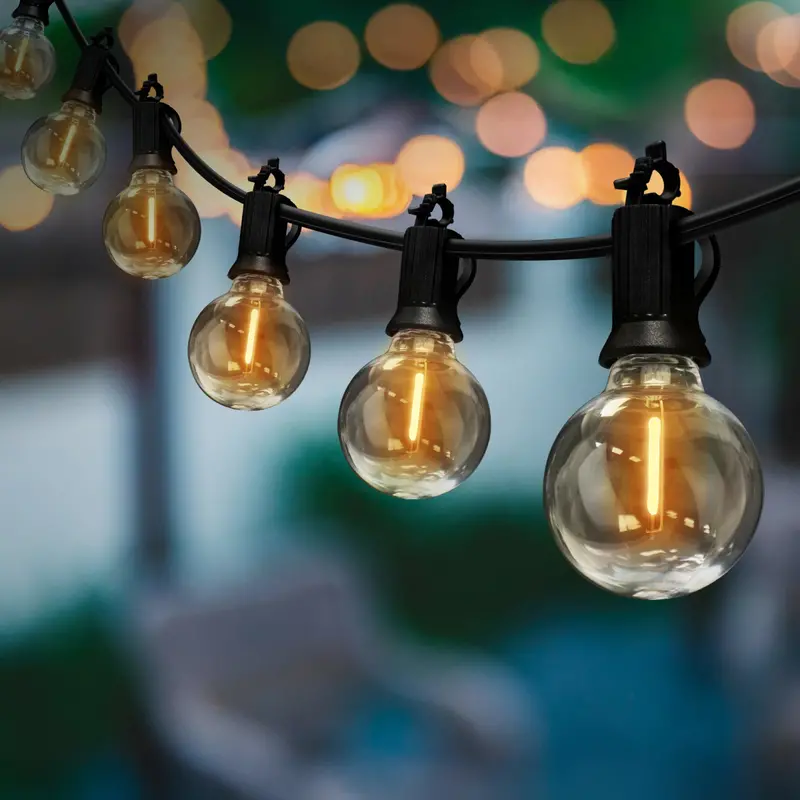 50-Foot Outdoor Cafe String Lights – Warm White Led, Plug-In Design 1