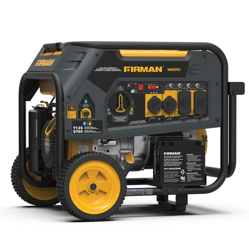 5700W Dual-Fuel Portable Generator – Electric Start, 120/240V Compatible 1