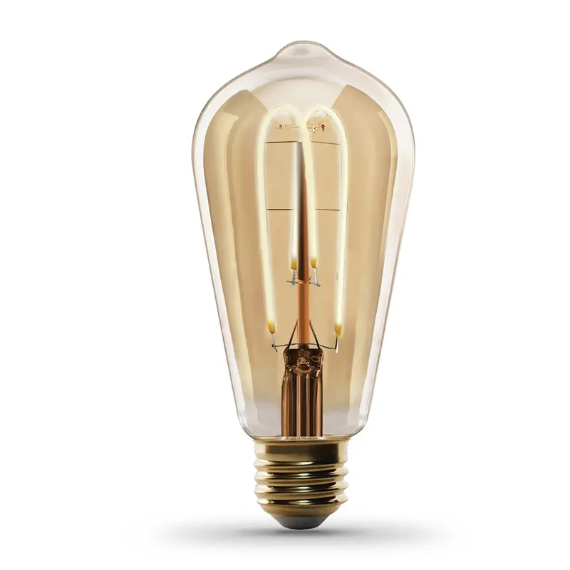 6.5W M-Shape Filament Edison Led Bulb – Amber Glass, 2700K Warm Light, E26 Base, 40W Replacement 1