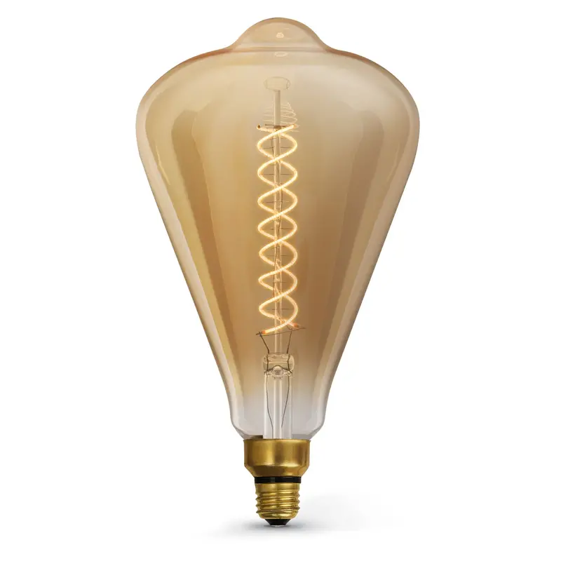 6.5W St52 Vintage Edison Led Bulb – Amber Glass Spiral Filament, Warm Light, E26 Base, Dimmable (Replaces 60W) 1