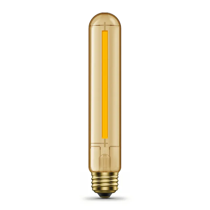 6.5W Warm Amber 2700K T10 Vintage Edison Led Bulb – Straight Filament, E26 Base, 4-Pack 1
