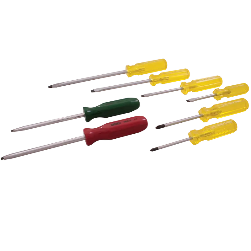 8-Piece Assorted Screwdriver Set — Flat, Phillips, And Specialty Tips 1