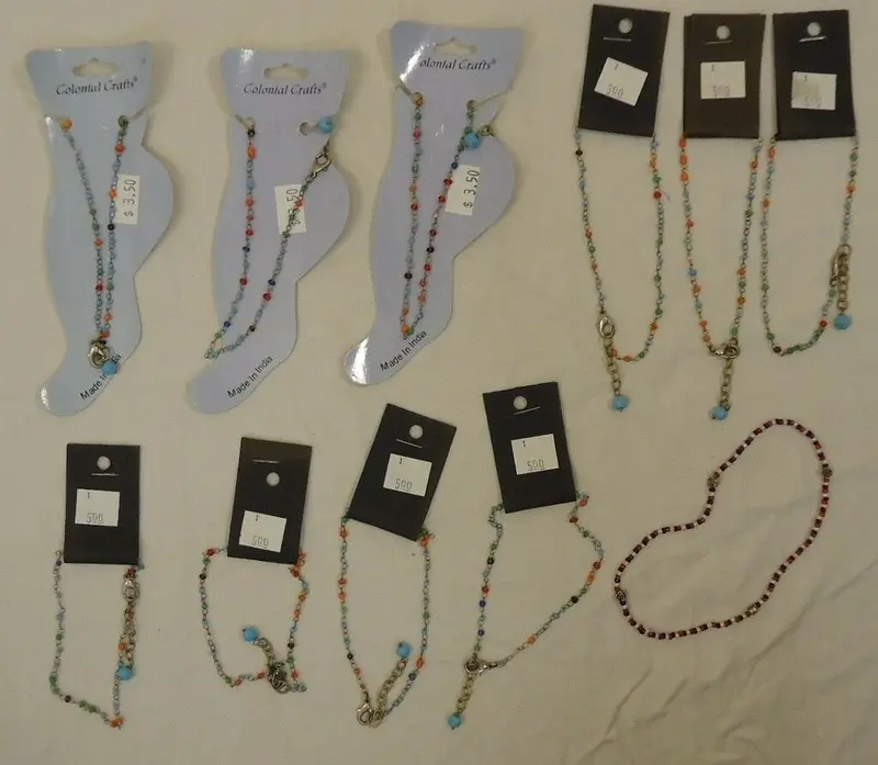 Adjustable Beaded Anklets — 11-Piece Set With Extender Chains For Custom Fit (New) 1