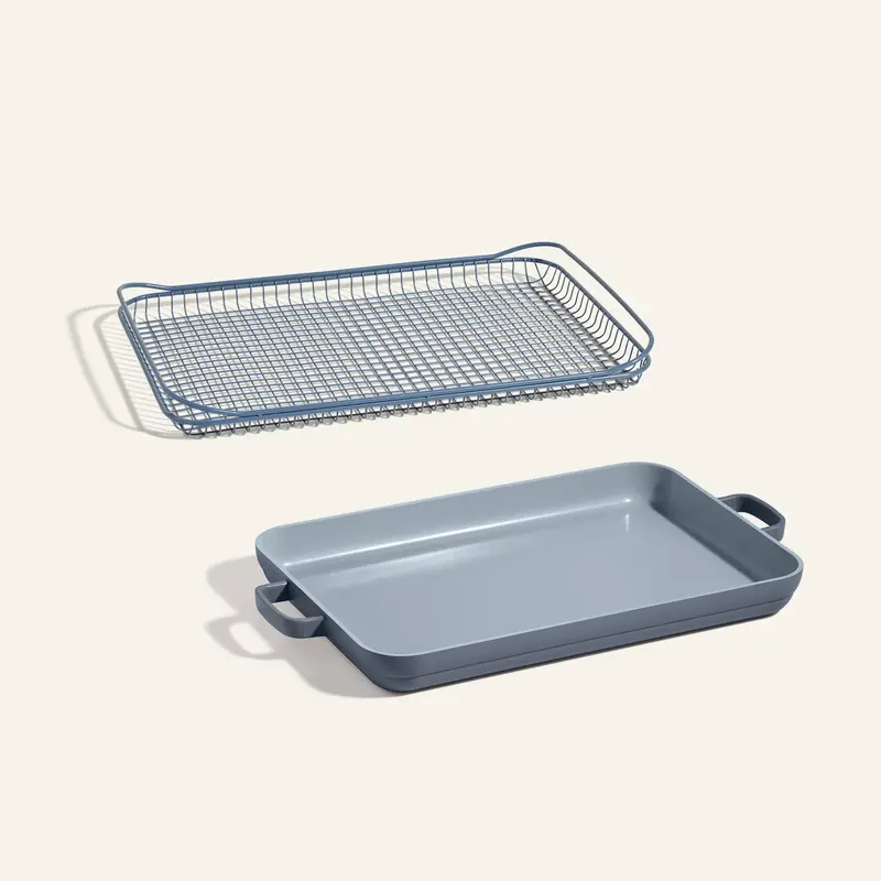 Adjustable Oven Rack With Reversible Griddle Pan 2