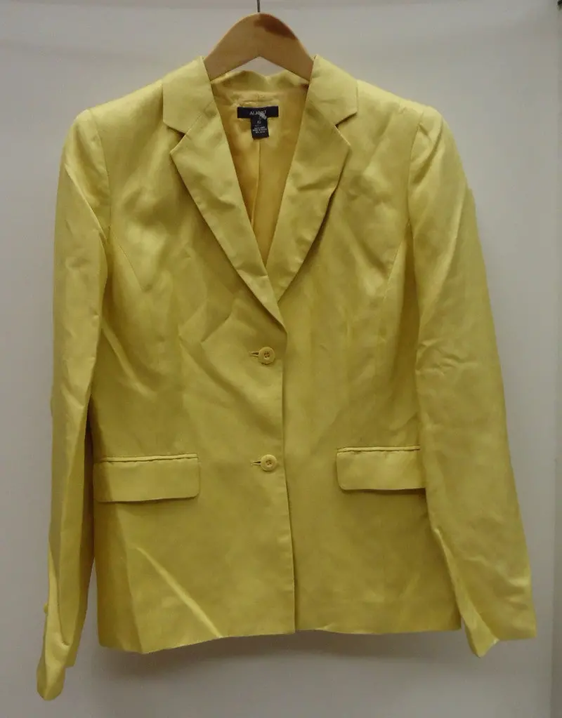 Alfani Yellow Silk Coat – Lightweight Women’S Jacket, Size 10 1