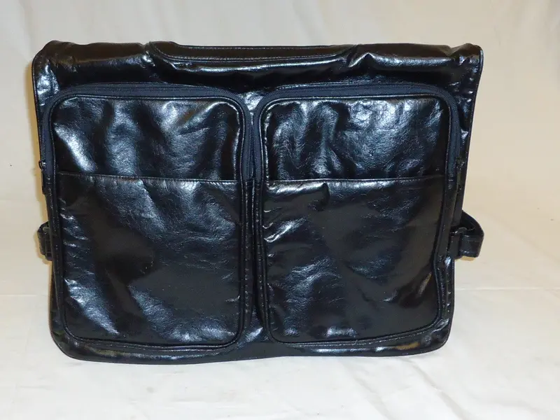 American Homeware Leather Briefcase – Organized Hanging Pockets, Black Business Carryall 1