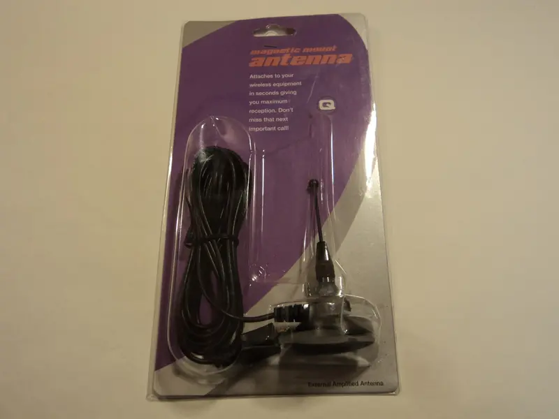 Amplified External Magnetic-Mount Antenna – Black – Wideband Reception – New 1