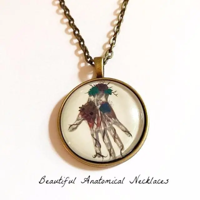 Anatomical Hand Art Necklace – Educational & Therapeutic Jewelry 1