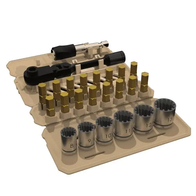 Arsenal 24-Piece Portable 1/4" Drive Socket & Bit Set With Tool Pad 1