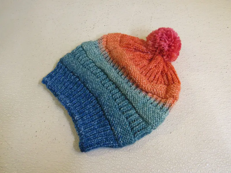 Artisan Merino Wool Beanie – Vibrant Multihue Design With Pom Pom 1