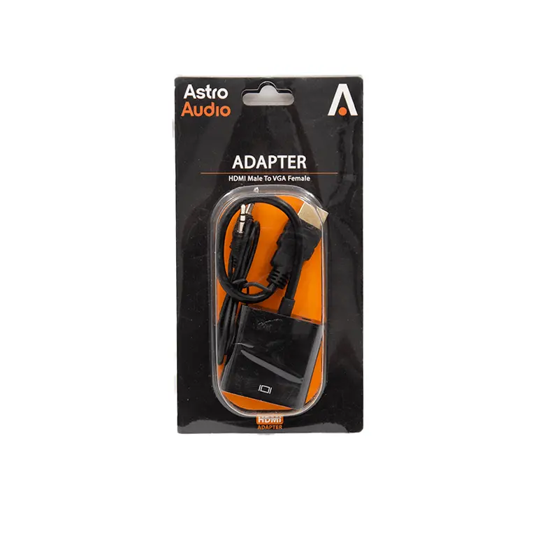 Astro Audio Hdmi To Vga Adapter With 3.5Mm Audio Output And Aux Cable 1