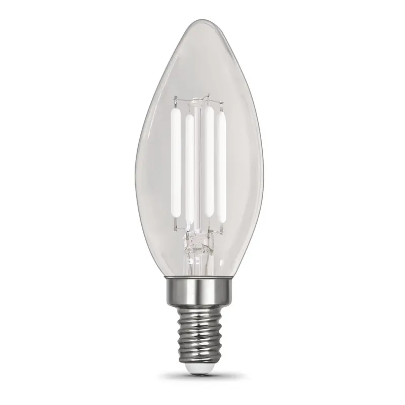 B10 Torpedo Tip Dimmable 2700K Soft White Filament Led – E12 Base, 40W Equivalent (2-Pack) 1