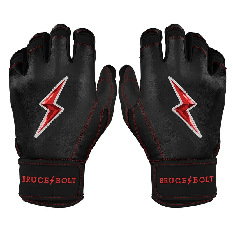 Bear Series Black Short-Cuff Batting Gloves 1