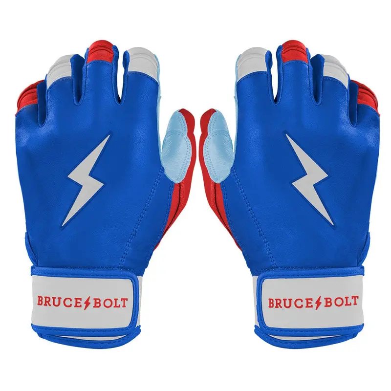 Bear Series Red White Blue Short Cuff Batting Gloves 1