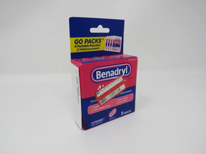 Benadryl Allergy Ultratabs – Johnson & Johnson, 8-Count Go-Pack Tablets, New 1