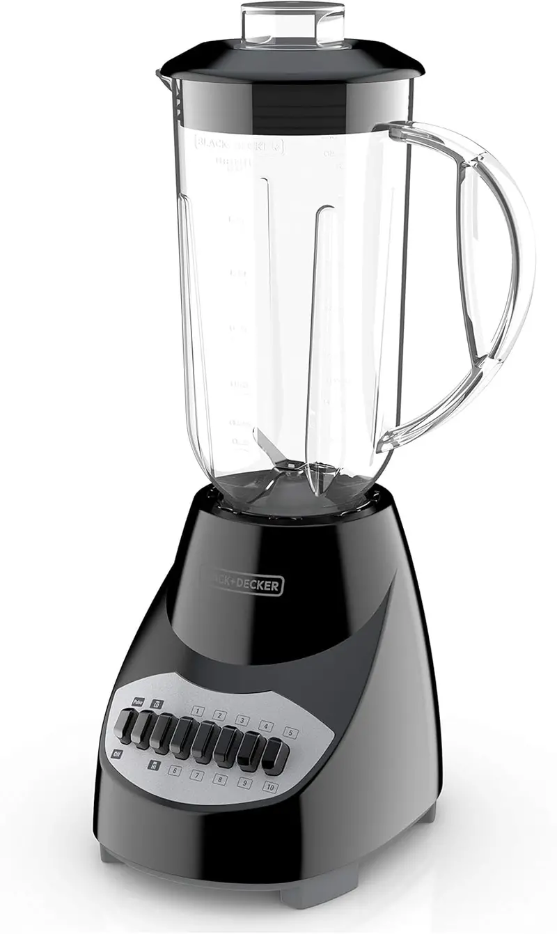 Black+Decker Bl2010Bp 6-Cup Countertop Blender – 10-Speed Operation, Stainless Steel Blades, Suction Base 1