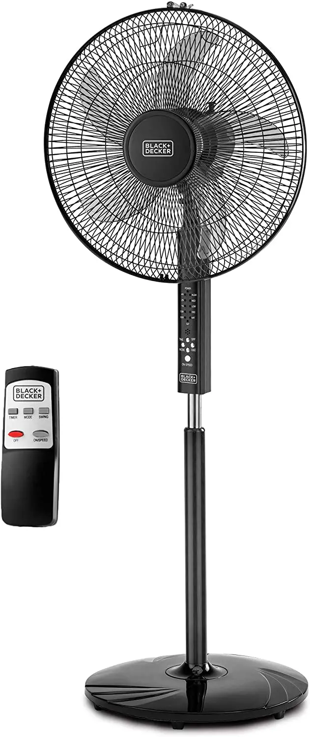Black+Decker Fs1620R Remote-Controlled Pedestal Stand Fan – 16", 3-Speed, 220V 1