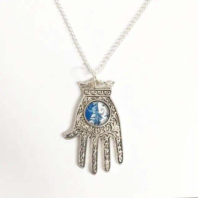 Blue-Set Hand Pendant Necklace For Occupational Therapy Advocacy 1