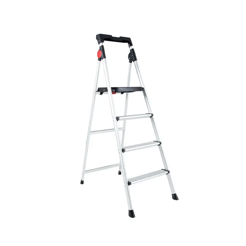 Boomjoy 4-Step Aluminum Ladder – Silver Finish 1