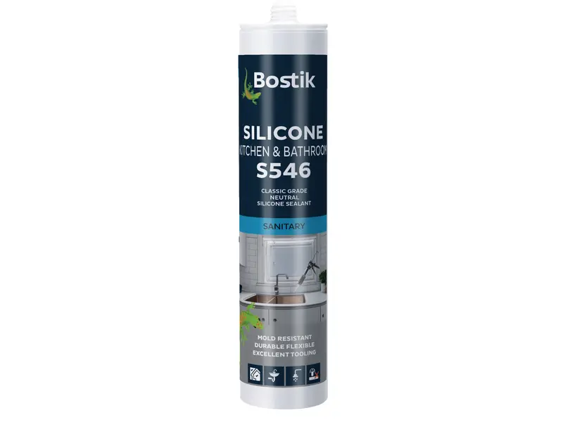 Bostik S546 Anti-Fungal White Silicone Sealant For Bathrooms & Kitchens 1