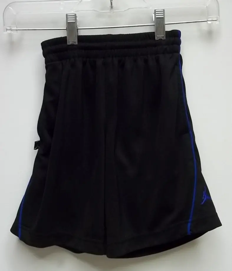 Boys' Polyester Shorts – Kids Size 5T, Black And Blue Striped Casual Wear 1