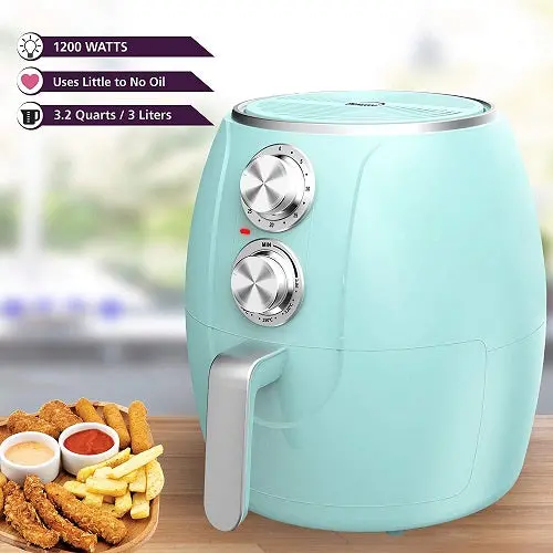 Brentwood Af-300Bl 3.2-Quart Digital Air Fryer – 1200W, Blue, Timer & Temp Control 1