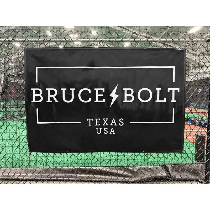 "Bruce Bolt" Outdoor Fence Banner – 4 Ft X 6 Ft, Black 1
