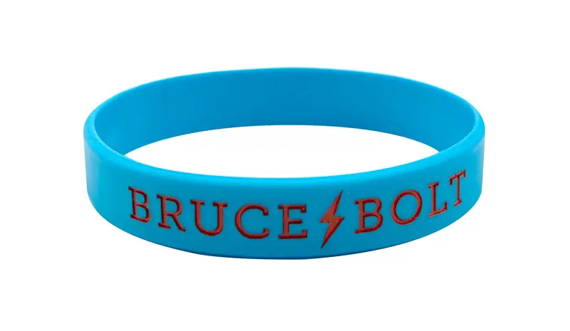"Bruce Bolt" Silicone Stretch Bracelet – Baby Blue 1