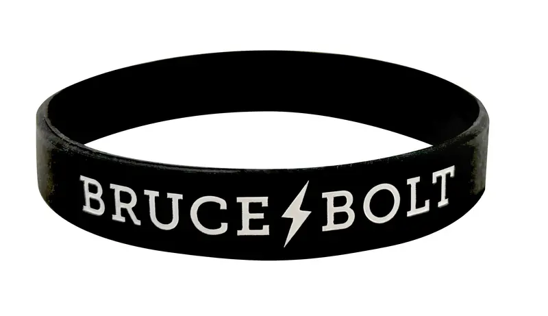 "Bruce Bolt" Silicone Stretch Bracelet – Black 1